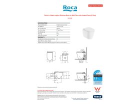 Specification Sheet - Roca In-Wash Inspira Rimless Back To Wall Pan with Heated Seat (4 Star)