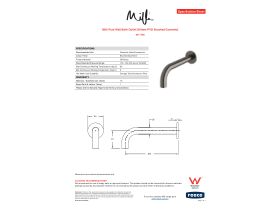 Specification Sheet - Milli Pure Wall Bath Outlet 200mm PVD Brushed Gunmetal