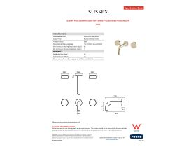 Specification Sheet - Sussex Pure Elemental Bath Set 160mm PVD Brushed Platinum Gold