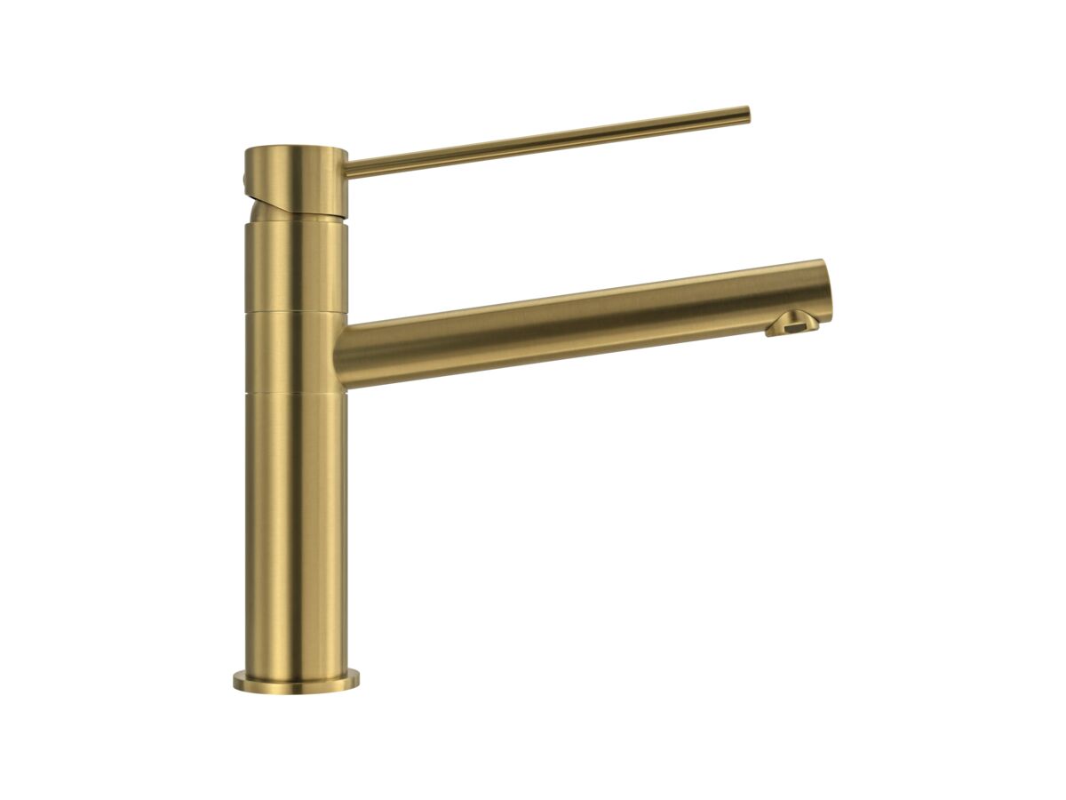Supporting Image 1 - Mizu Drift Sink Mixer Extended Lever with Red & Blue Indicators Brushed Brass (5 Star) Lead Free