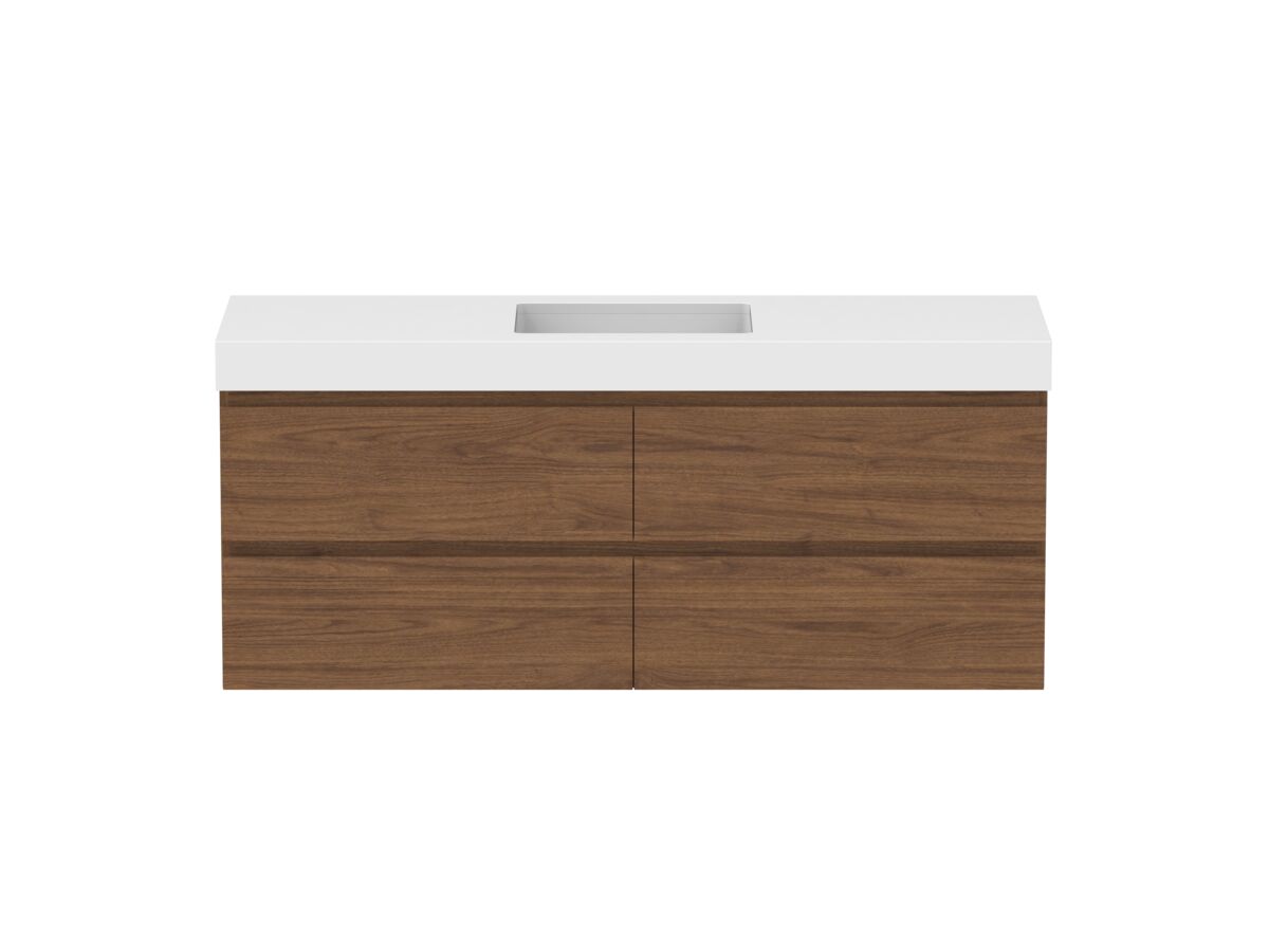 Hero - Posh Domaine 1500mm Wall Hung Twin Vanity Unit All-Drawer Single Bowl 90mm Top