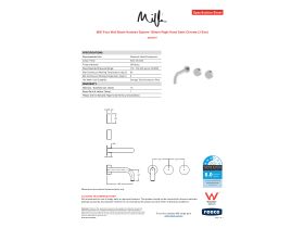Specification Sheet - Milli Pure Wall Basin Hostess System 160mm Right Hand Satin Chrome (3 Star)