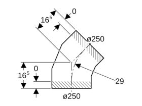 Geberit Bend 250mm x 45 Degree