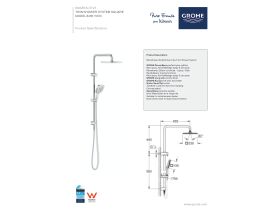 Technical Guide - GROHE Rainshower SmartActive Twin Rail Shower Square Chrome (3 Star)