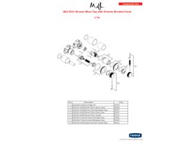 Component Listing - Milli Etch Shower Mixer Tap with Diverter Brushed Gold