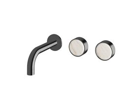 Supporting Image - Sussex Pure Elemental Wall Bath Hostess System 160mm PVD Brushed Gunmetal with Aurora Insert