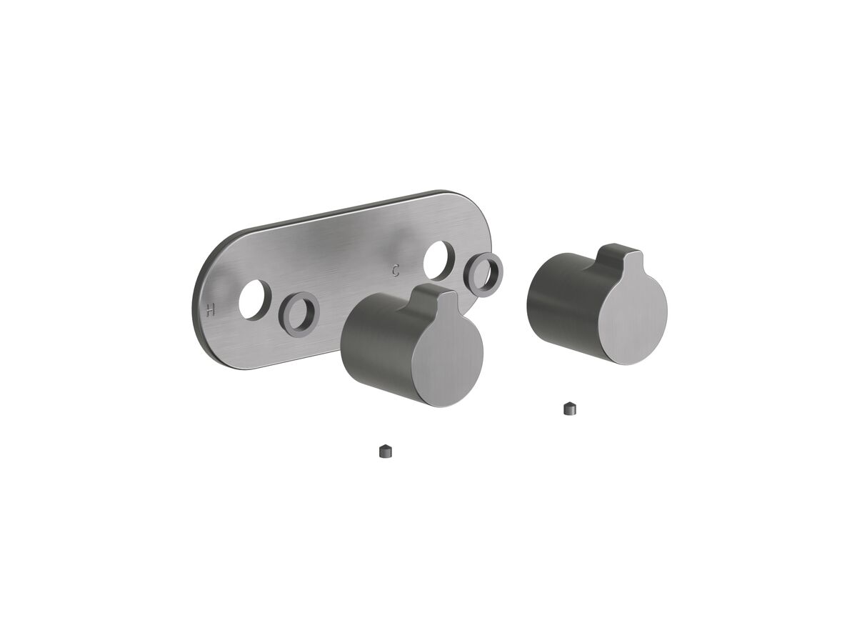 Supporting Image - Faucet Strommen Vara Fin Wall Top Assembly Kit Brushed Graphite Lead Free