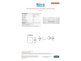 Specification Sheet - Roca Inspira Square Semi Inset Basin 370mm x 370mm Gloss White