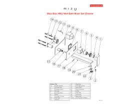 Component Listing - Mizu Bloc MK2 Wall Bath Mixer Tap Set Chrome