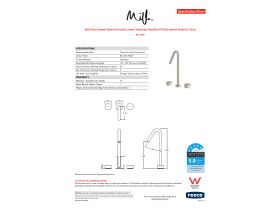 Specification Sheet - Milli Pure Vessel Basin Set with Linear Textured Handles PVD Brushed Nickel (5 Star)