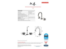 Specification Sheet - Milli Etch Basin Tap Set Brushed Gunmetal (6 Star)