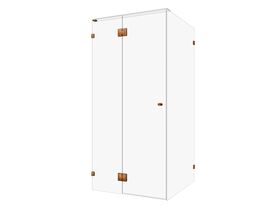 Hero - Kado Lux Frameless Enclosure with Wall Clips 1000 x 1000mm Brushed Bronze