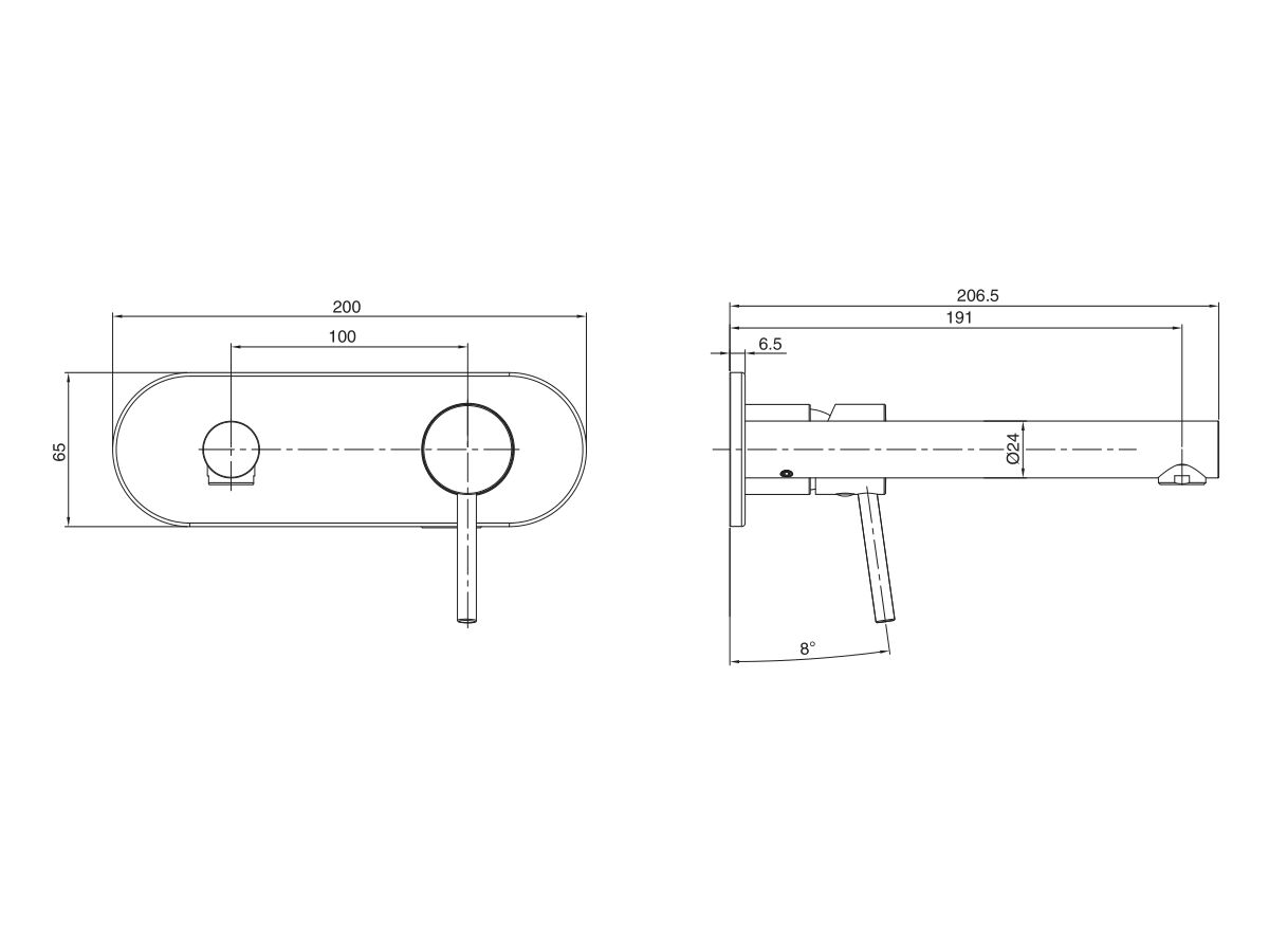 Mizu Drift MK2 Wall Basin Mixer Trimset