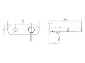 Mizu Drift MK2 Wall Basin Mixer Trimset