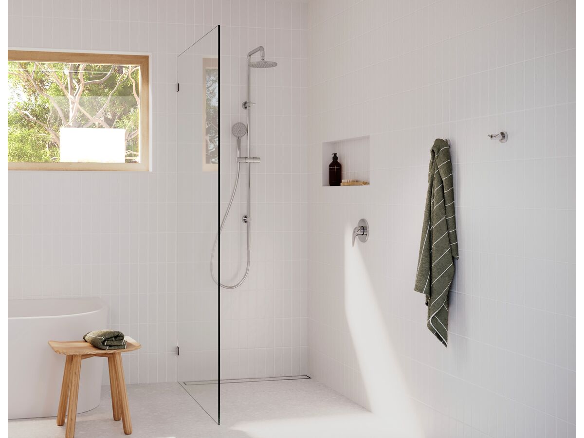 In Situ - Posh Bristol MK2 Twin Rail Shower with Top Rail Water Inlet Chrome (3 Star)