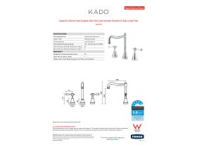 Specification Sheet - Kado Era Swivel Hob English Sink Set Lever Handle Chrome (5 Star) Lead Free