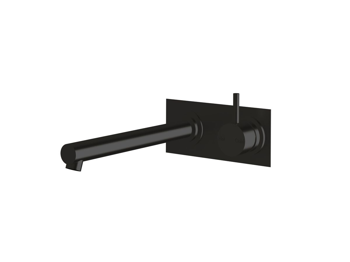 Sussex Scala Straight Wall Basin Mixer Tap System Right Hand Mixer Tap 250mm Outlet LUX PVD Matte Opium Black (6 Star)