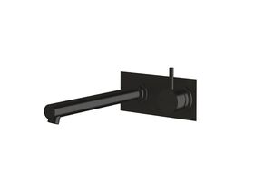 Sussex Scala Straight Wall Basin Mixer Tap System Right Hand Mixer Tap 250mm Outlet LUX PVD Matte Opium Black (6 Star)