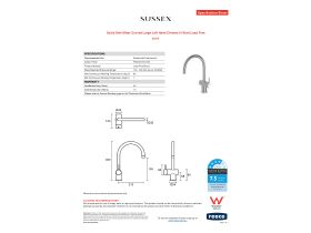 Specification Sheet - Scala Sink Mixer Curved Large Left Hand Chrome (4 Star) Lead Free
