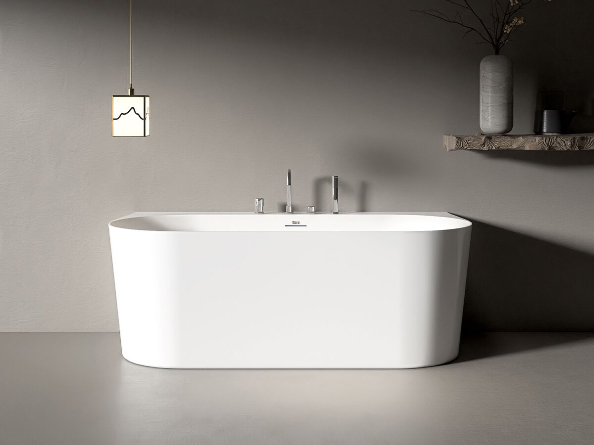 In Situ - Roca Inspira Back to Wall Bath 1650mm x 850mm Overflow White