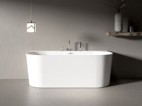 In Situ - Roca Inspira Back to Wall Bath 1650mm x 850mm Overflow White