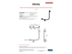 Specification Sheet - Mizu Drift 450 x 450 x 90 Degree Ambulant Toilet Grab Rail Left Hand Brushed Gunmetal