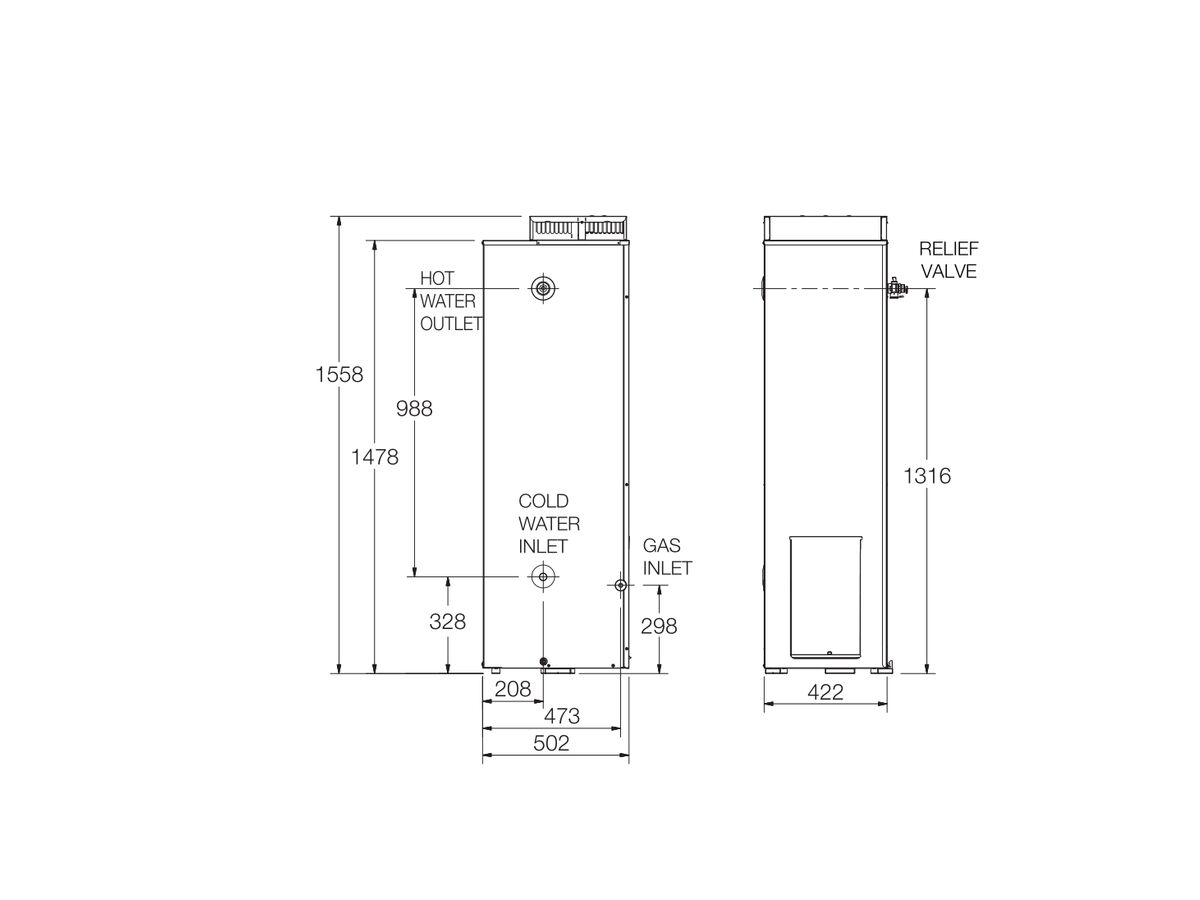 Rheem 4 Star 135L Hot Water System