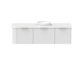 Supporting Image - Kado Neue Fluted Single Curve All Drawer 1650mm Wall Hung Vanity with Centre Basin Durasein 50mm Top Ultra White