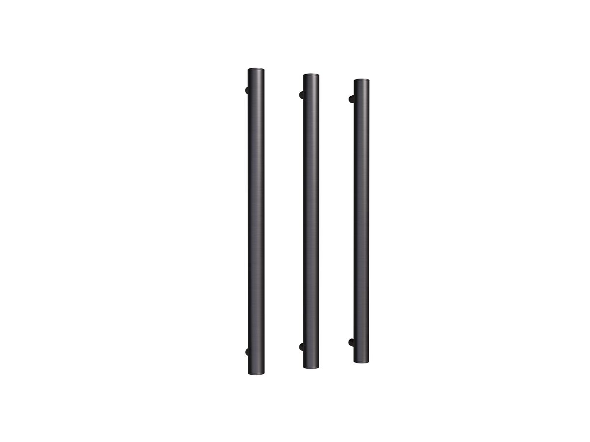Hydrotherm Pure Vertical Triple Heated Towel Rail 900 x 38mm PVD Brushed Gunmetal