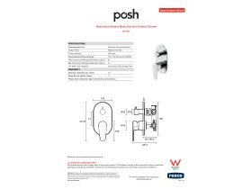 Specification Sheet - Posh Solus Shower Mixer Tap with Diverter Chrome