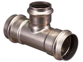 >B< Press Stainless Steel Reducing Tee 54mm x 42mm x 54mm