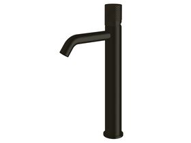Sussex Pure Extended Basin Mixer Tap Curved Spout with Diamond Textured Handle PVD Matte Black (5 Star)