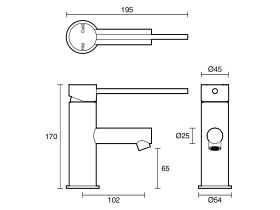 Sussex Scala Basin Mixer Tap with 150mm Extension Pin