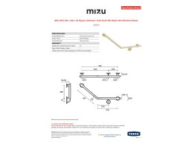 Specification Sheet - Mizu Drift 450 x 450 x 40 Degree Ambulant Toilet Grab Rail Right Hand Brushed Brass