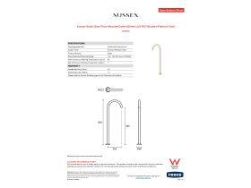 Specification Sheet - Sussex Scala 32mm Floor Mounted Outlet 830mm LUX PVD Brushed Platinum Gold