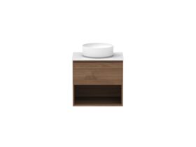 Hero - Posh Domaine 600mm Wall Hung Vanity Unit All-Drawer Open Shelf 12mm Durasein Top