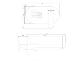 Mizu Soothe Wall Bath Mixer Set 200mm Chrome