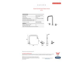 Specification Sheet - Sussex Scala Hob Spa Set Square Chrome