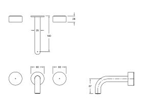 Sussex Pure Bath Set 160mm