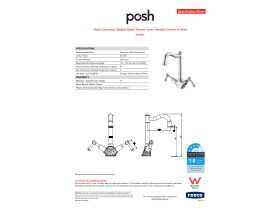 Specification Sheet - Posh Canterbury English Basin Twinner Lever Handles Chrome (4 Star)