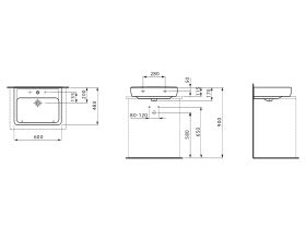LAUFEN Pro A Wall / Counter Basin 1 Taphole with Overflow 600x480 White