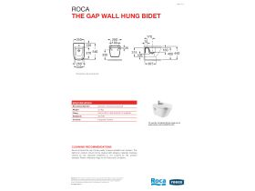 Technical Guide - Roca the Gap Wall Hung Bidet only 1 Taphole White
