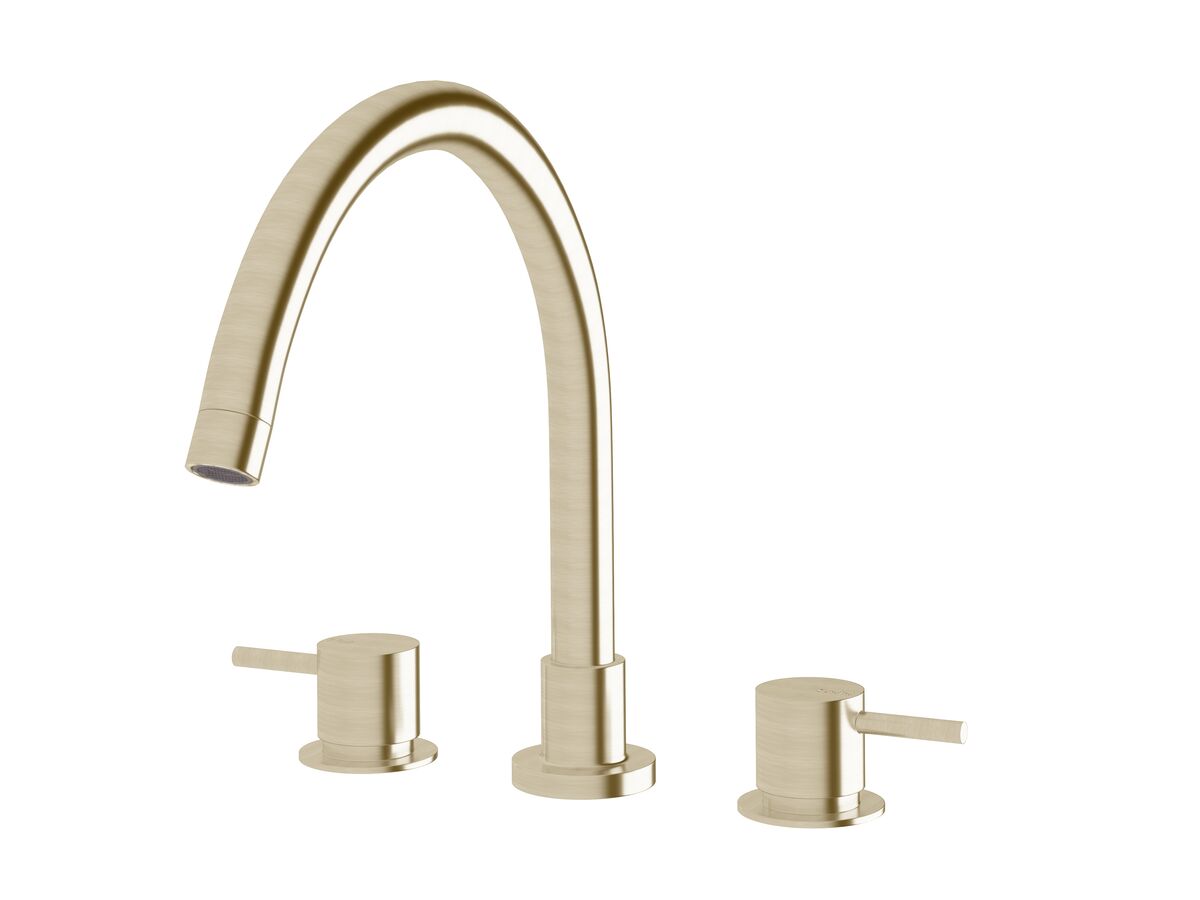 Sussex Scala Hob Spa Set Curved LUX PVD Brushed Platinum Gold