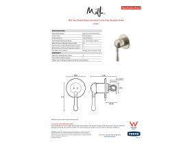 Specification Sheet - Milli Voir Shower Mixer with Small Cover Plate Brushed Nickel