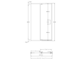 Posh Bristol Alcove Shower Screen 1200mm x 2000mm