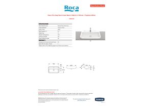 Specification Sheet - Roca The Gap Semi Inset Basin 700mm x 410mm 1 Taphole White