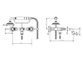 Milli Voir Wall Mounted Telephone Bath Set Lever Handles (3 Star)
