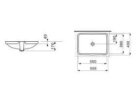 LAUFEN Pro S Undercounter Basin with Overflow 595x430 White