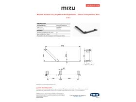 Specification Sheet - Mizu Drift Assisted Living Angled Grab Rail Right 260mm x 346mm 135 Degree Matte Black