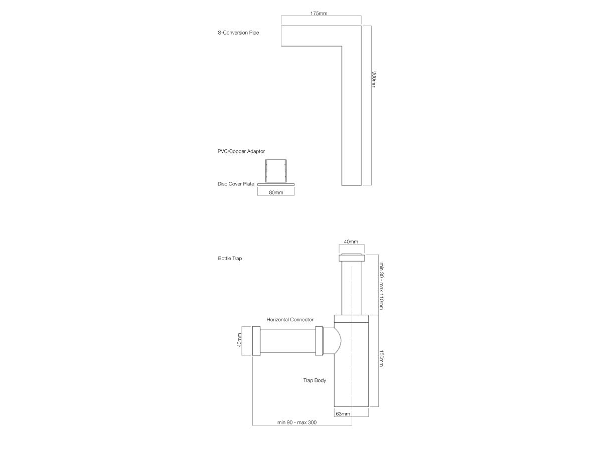 Mizu S-Trap Bottle Conversion Kit Chrome